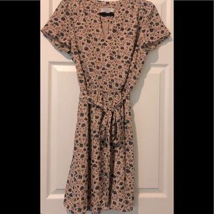 LOFT Floral Dress with Tie Waist